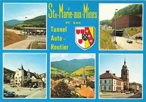 AK / Ansichtskarte  Ste-Marie-aux-Mines_Sainte-Marie-aux-Mines_Markirch_68_Haut-Rhin Le Tunnel Stadtplatz Panorama Kirche