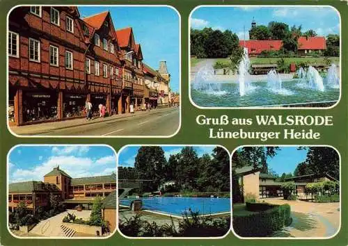 AK / Ansichtskarte  Walsrode_Lueneburger_Heide Strassenpartie Wasserspiele Sanatorium Freibad Park