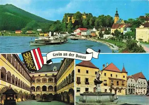 AK / Ansichtskarte  Grein_Donau_Oberoesterreich_AT Panorama Schlosshof Hauptplatz