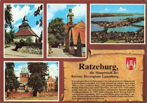 AK / Ansichtskarte  Ratzeburg_Schleswig-Holstein Kirche Dorfstrasse Fliegeraufnahme Schloss