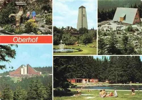 AK / Ansichtskarte  Oberhof__Thueringen Botanischer Garten FDGB Erholungsheim Rennsteig und Stachanow Interhotel Panorama