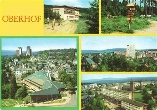 AK / Ansichtskarte  Oberhof__Thueringen HOG Schanzenbaude Wanderwegweiser am Rennsteig Interhotel Panorama FDGB Erholungsheim Rennsteig