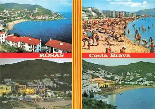 AK / Ansichtskarte  Rosas_Costa_Brava_Cataluna_ES Kuestenpanorama Strand Hotels