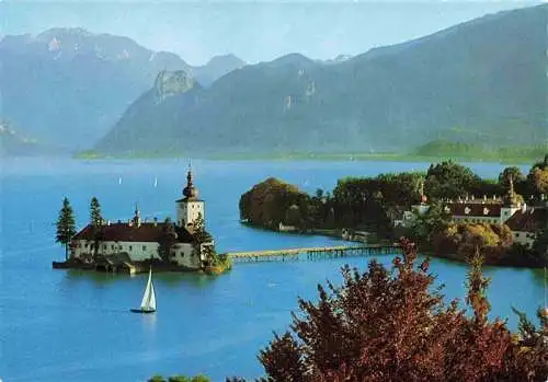 AK / Ansichtskarte  Gmunden_Traunsee_Salzkammergut_Oberoesterreich_AT Panorama Schloss Ort Alpen