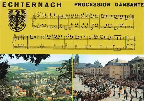 AK / Ansichtskarte  Echternach_Luxembourg Procession Dansante Noten Stadtpanorama