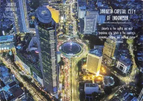 AK / Ansichtskarte  Jakarta Downtown at night aerial view