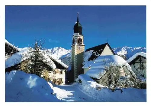 AK / Ansichtskarte  Fiss_Tirol_AT Ortsmotiv mit Kirche im Winter