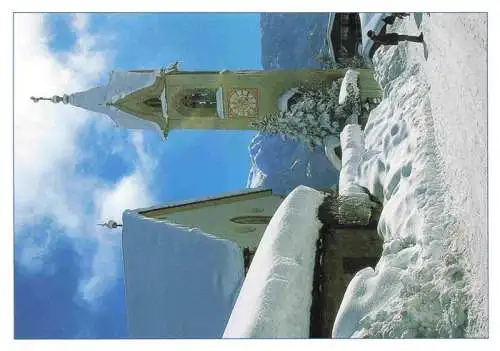 AK / Ansichtskarte  Serfaus_Tirol Ortsmotiv mit Kirche im Winter