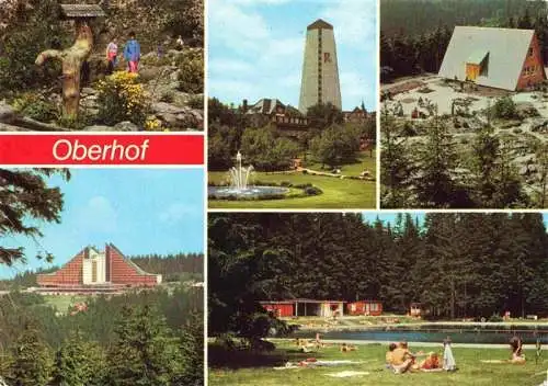 AK / Ansichtskarte  Oberhof__Thueringen Botanischer Garten FDGB Erholungsheime Rennsteig und Stachanow Interhotel Panorama Luft und Waldbad