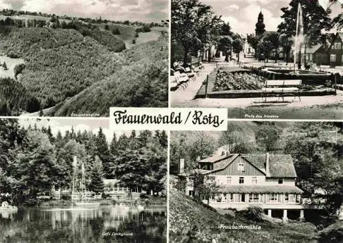 AK / Ansichtskarte  Frauenwalde_Thueringen Panorama Platz des Friedens Cafe Lenkgrund Fraubachmuehle