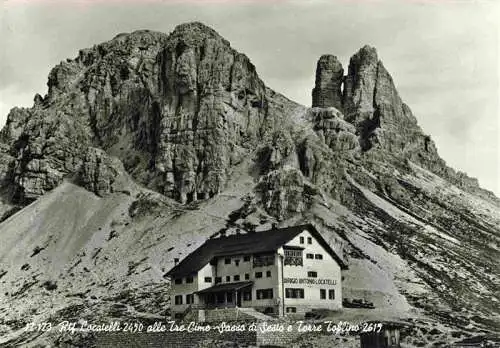 AK / Ansichtskarte  Sesto__Sexten_Pustertal_Suedtirol_IT Rifugio Locatelli alle Tre Cime e Torre Toblino