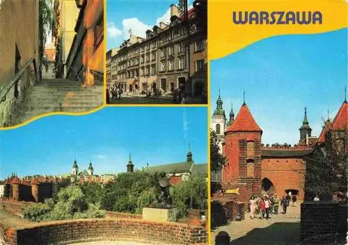 AK / Ansichtskarte  WARSZAWA_Warschau_PL Ulica Kamienne Schodki Rynek Starego Miasta Barbakan Widok z murow staromiejskich na Nowe Miasto