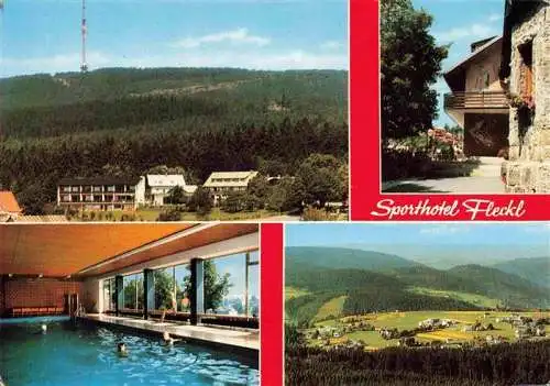 AK / Ansichtskarte  Fleckl_Oberwarmensteinach Sport Hotel Fleckl Hallenbad Panorama