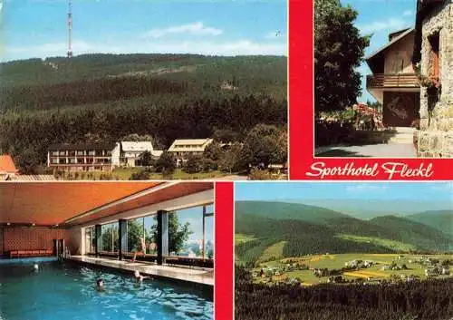 AK / Ansichtskarte  Fleckl_Oberwarmensteinach Sport Hotel Fleckl Hallenbad Panorama