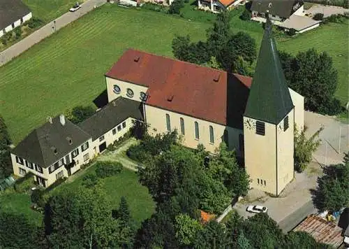 AK / Ansichtskarte  Schondorf_Ammersee Pfarrkirche Heilig Kreuz Fliegeraufnahme