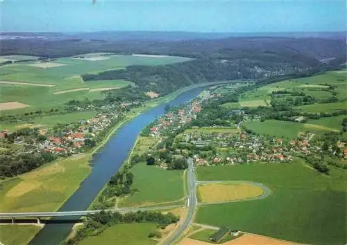 AK / Ansichtskarte  Herstelle_Weser Fliegeraufnahme mit Wuergassen und neuer Weserbruecke