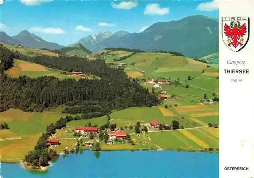 AK / Ansichtskarte  Thiersee_Tirol_AT Camping Thiersee mit Sonnenwendjoch Fliegeraufnahme