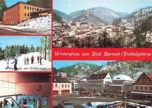 AK / Ansichtskarte  Bad_Berneck Kurmittelhaus Wintersport am Ochsenkopf Hallenbad Panorama Marktplatz