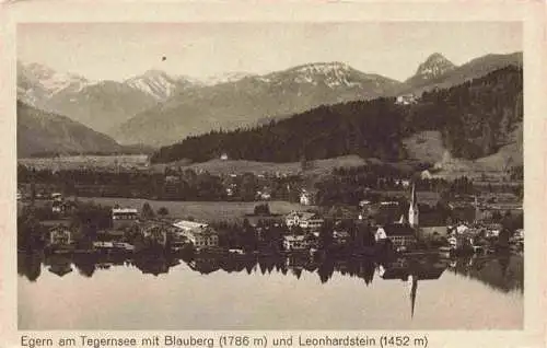 AK / Ansichtskarte  Egern_Tegernsee_Rottach-Egern mit Blauberg und Leonhardstein