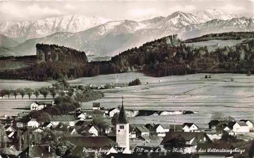 AK / Ansichtskarte  Peiting_Weilheim-Schongau_Bayern Panorama mit Wetterstengebirge