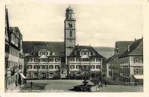 AK / Ansichtskarte  BAD_MERGENTHEIM Marktplatz mit Stadtkirche