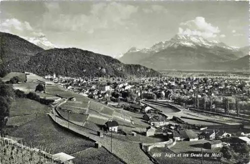 AK / Ansichtskarte  AIGLE_VD Vue aerienne et les Dents du Midi