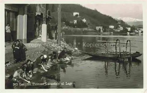 AK / Ansichtskarte  Ticino_Tessin_Region Costume Ticinese Lavandaie al Lago