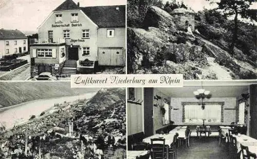 AK / Ansichtskarte  Niederburg_Hunsrueck Gasthaus Zum Jaegerhaus Rheinpartie Gaststube