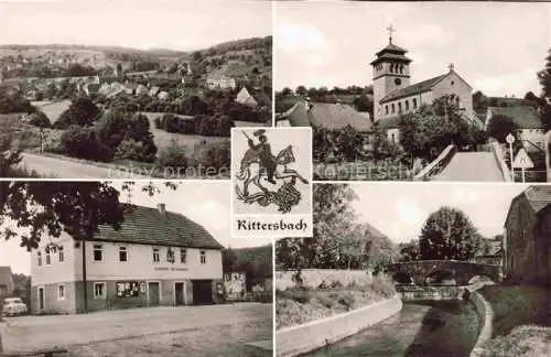 AK / Ansichtskarte  Rittersbach_Odenwald Panorama Kirche Gasthaus Kanal