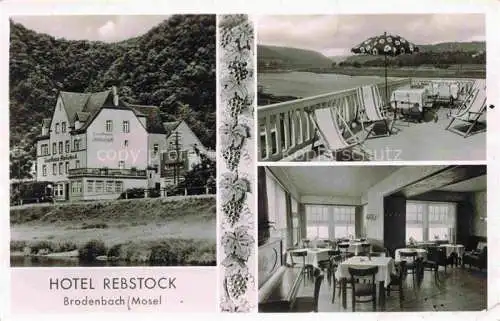 AK / Ansichtskarte  Brodenbach_Mosel Hotel Rebstock Terrasse Gaststube