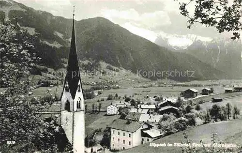 AK / Ansichtskarte  Hippach_Tirol_AT mit Kirche und Ahornspitze