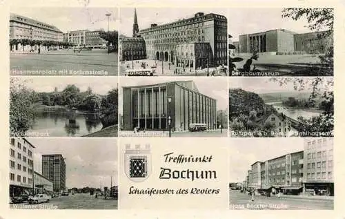 AK / Ansichtskarte  BOCHUM Husemannplatz Rathaus Bergbaumuseum Stadtpark Schauspielhaus Ruhrpartie Hans Boeckler Strasse Wittener Strasse