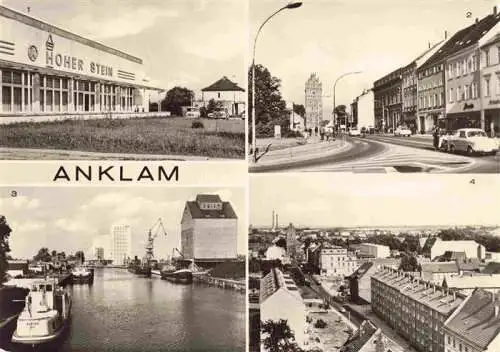 AK / Ansichtskarte  Anklam Konsumgaststaette Hoher Stein Steinstrasse Hafen uebersicht