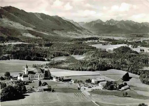 AK / Ansichtskarte  Steingaden_Allgaeu Wieskirche Fliegeraufnahme