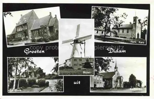 AK / Ansichtskarte  Didam_NL Gemeentehuis Herv Kerk Landhuis Molen Kerkstraaat