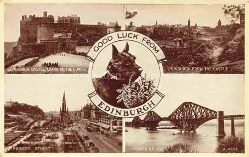 AK / Ansichtskarte  EDINBURGH__SCOTLAND_UK Castle Changing the Guard Princes Street From the Castle Forth Bridge