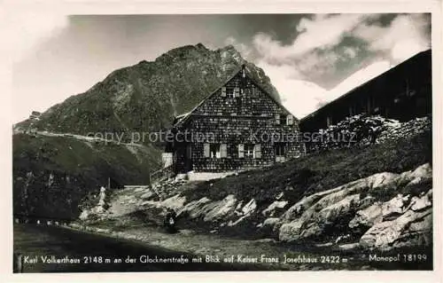 AK / Ansichtskarte  Karl-Volkert-Haus_2148m_Grossglockner_3798m_Kaernten_AT mit Kaiser Franz Josefshaus