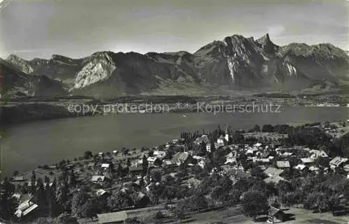 AK / Ansichtskarte  Sigriswil_Thunersee_BE Fliegeraufnahme mit Stockhorn