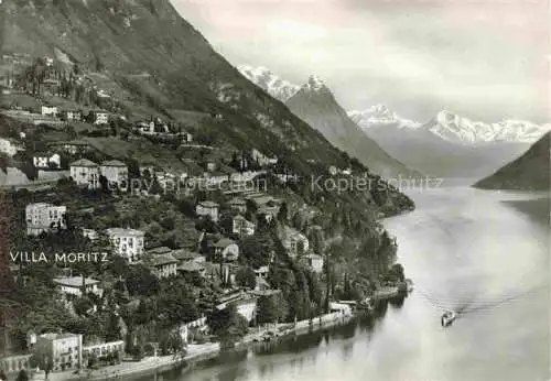 AK / Ansichtskarte  Castagnola_Lago_di_Lugano Villa Moritz Fliegeraufnahme