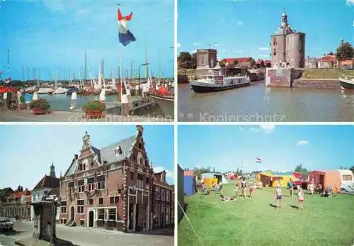 AK / Ansichtskarte  Enkhuizen_NL Teilansichten Hafen Fahrgastschiff Campingplatz