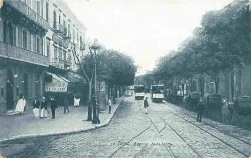 AK / Ansichtskarte  Strassenbahn_Tramway-- Tunis Avenue Jules Ferry