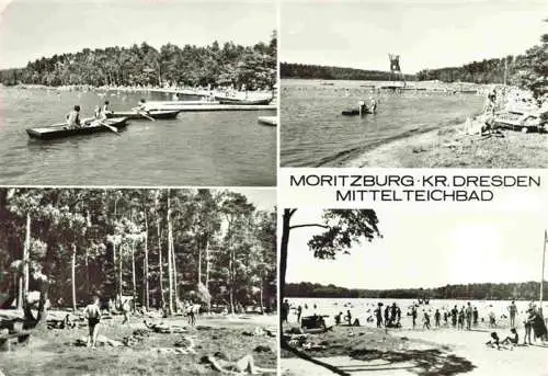 AK / Ansichtskarte  Moritzburg_Sachsen Bootspartien Strand Liegewiese