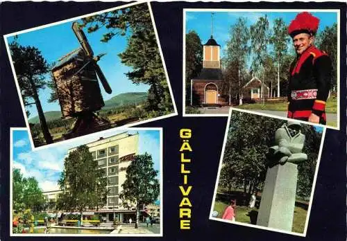 AK / Ansichtskarte  Gaellivare_Sweden Windmuehle Schloss Hotel Monument