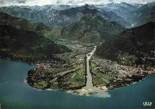 AK / Ansichtskarte  Ascona_Lago_Maggiore_TI e Monte Bre Cardada Fliegeraufnahme