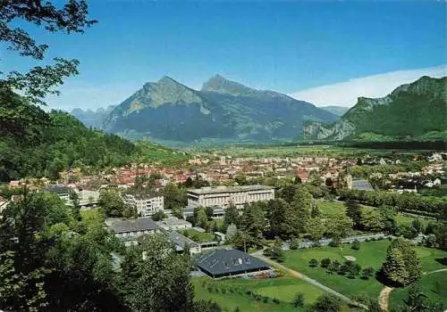 AK / Ansichtskarte  Bad_Ragaz_Ragatz_SG mit Gonzen und Alvier Thermalbaeder und Golfplatz