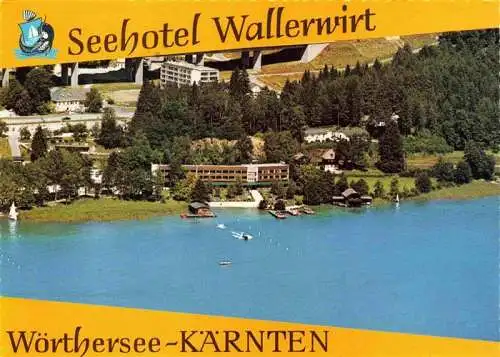 AK / Ansichtskarte  Woerthersee Seehotel Wallerwirt mit Toeschling Fliegeraufnahme