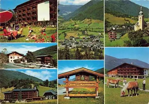 AK / Ansichtskarte  Bad_Kleinkirchheim_Kaernten_AT Kurhotels Panorama Kirche Hinweisschild Haflinger