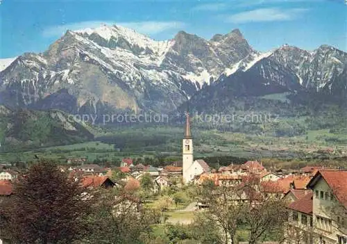 AK / Ansichtskarte  Bad_Ragaz_Ragatz_SG mit Falknis und Kirche