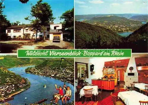 AK / Ansichtskarte  Boppard_Rhein_Rheinland-Pfalz Waldhotel Vierseenblick Panorama Sessellift Gastraum