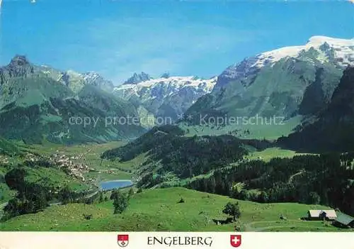 AK / Ansichtskarte  Engelberg__OW Fliegeraufnahme mit Hahnen Spannoerter und Titlis